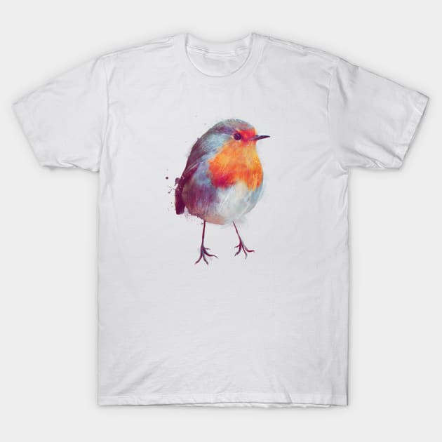 Winter Robin T-Shirt by Amy Hamilton